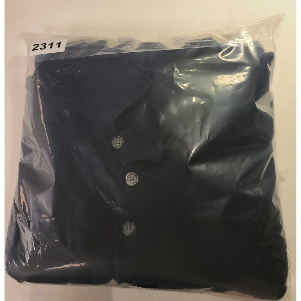 Croft‎ & Barrow Men's Navy Blue Long Sleeve Polo Sweater Knit Top Size XL
